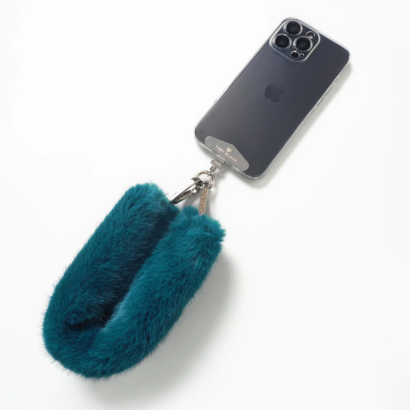 Loyal Blue Fur Bag Strap/Wrist Strap with Phone