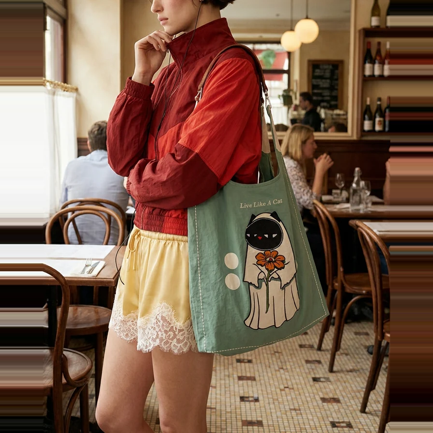 TobyBlack Spooky Bloom toby bag with detachable
