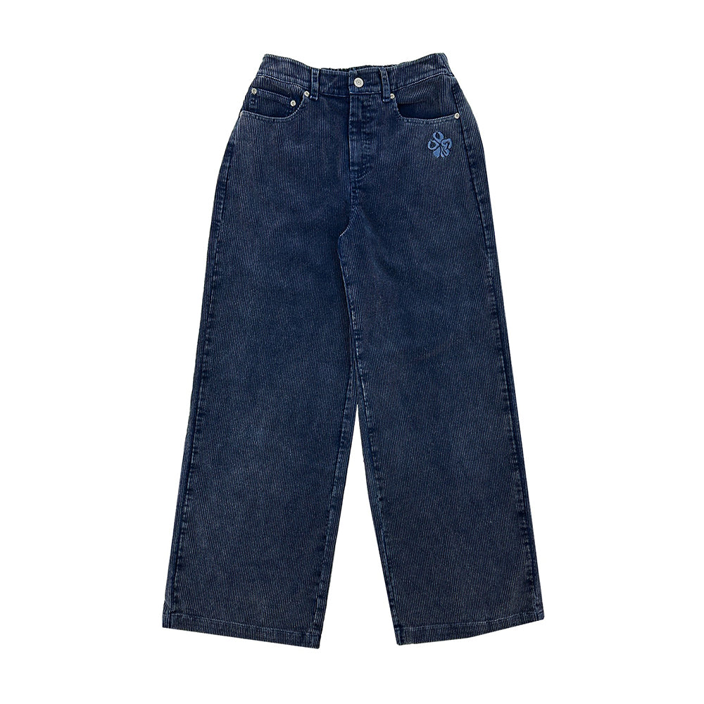 LADIES CORDUROY INDIGO WASH PANTS