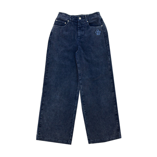 LADIES CORDUROY INDIGO WASH PANTS