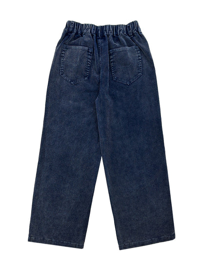 LADIES CORDUROY INDIGO WASH PANTS