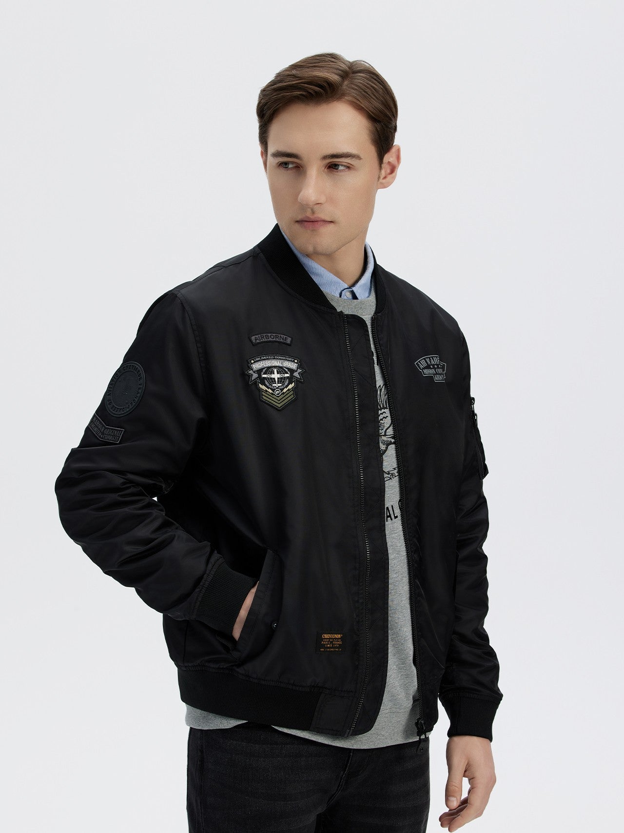 MENS MILITARY BADGE MA1 FLIGHT JACKET