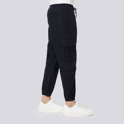 MENS TAPER WOVEN TWILL CARGO JOGGERS
