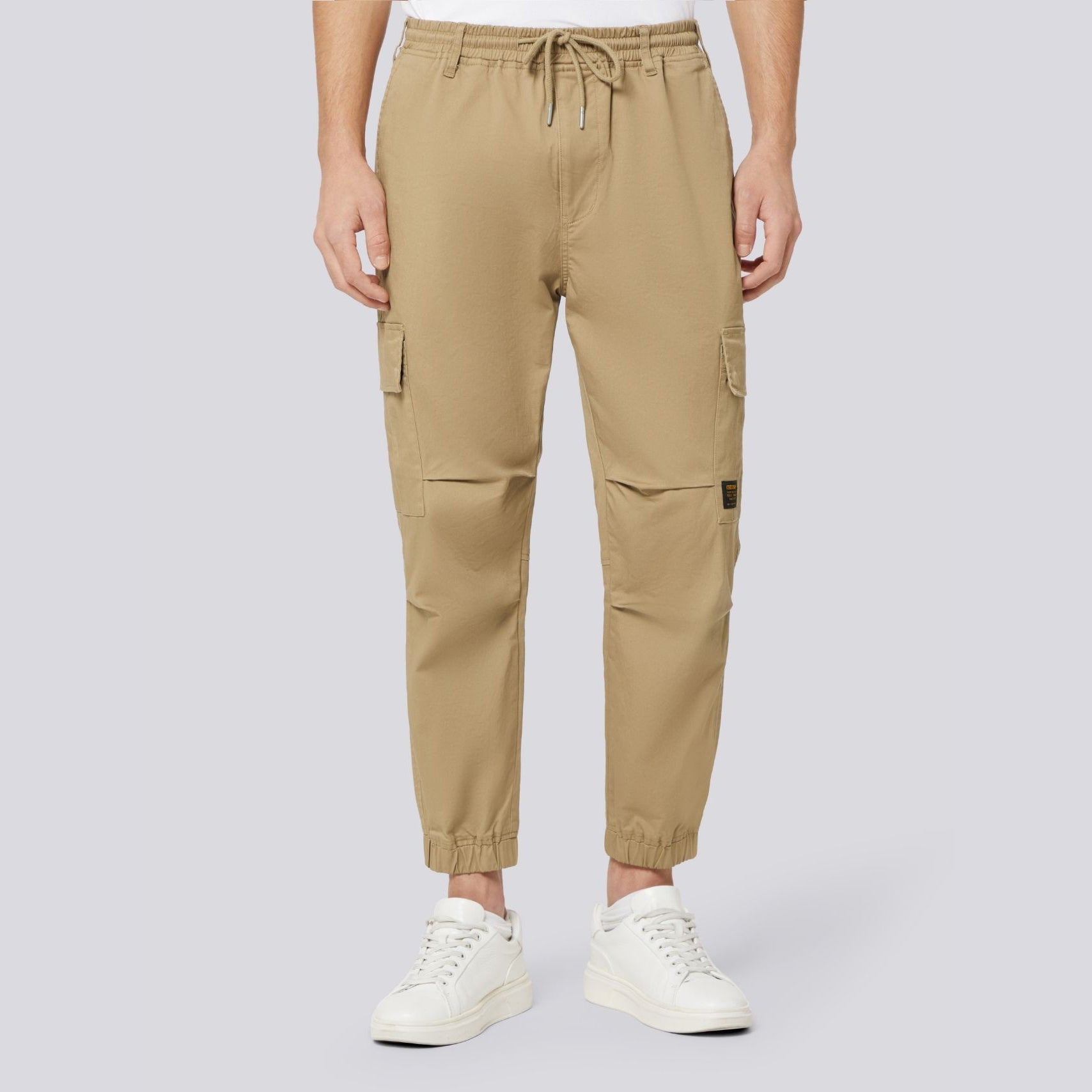MENS TAPER WOVEN TWILL CARGO JOGGERS