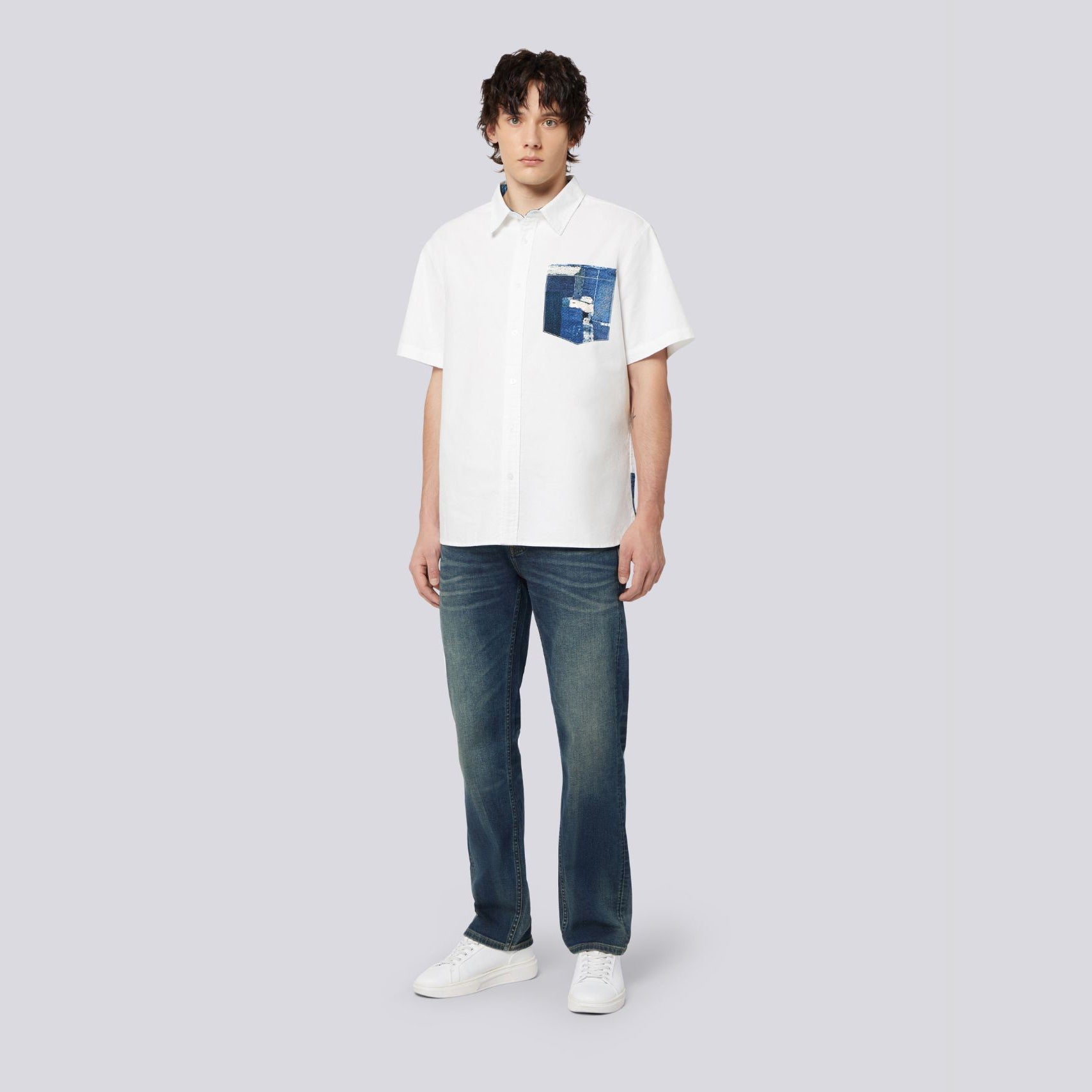 MENS SLIM FIT V57 BOROS PANEL OXFORD SS