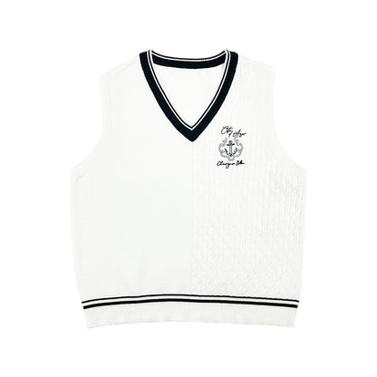 CHEVIGNON MENS NAUTICAL KNITTING JACQUARD VEST