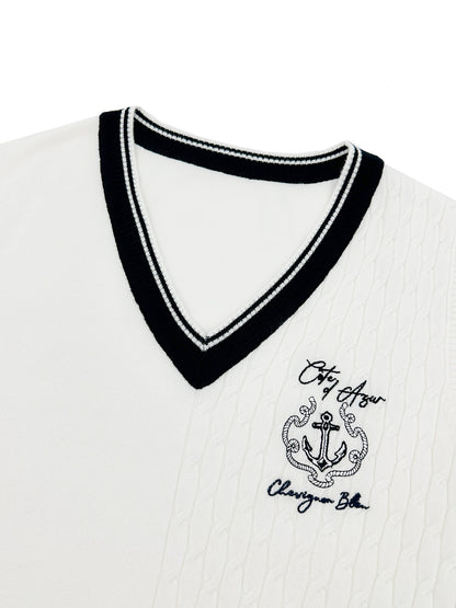 MENS NAUTICAL KNITTING JACQUARD VEST