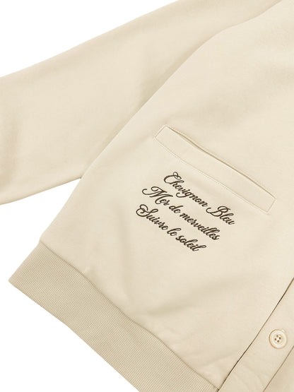 MENS BADGES BRUSHED SWEATSHIRT CARDIGAN