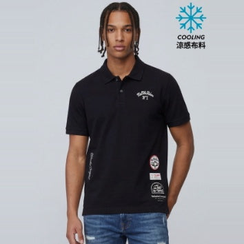 BIKER CLUB BADGE SORONOA COOL PIQUE SS POLO SHIRT
