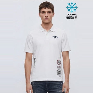 BIKER CLUB BADGE SORONOA COOL PIQUE SS POLO SHIRT