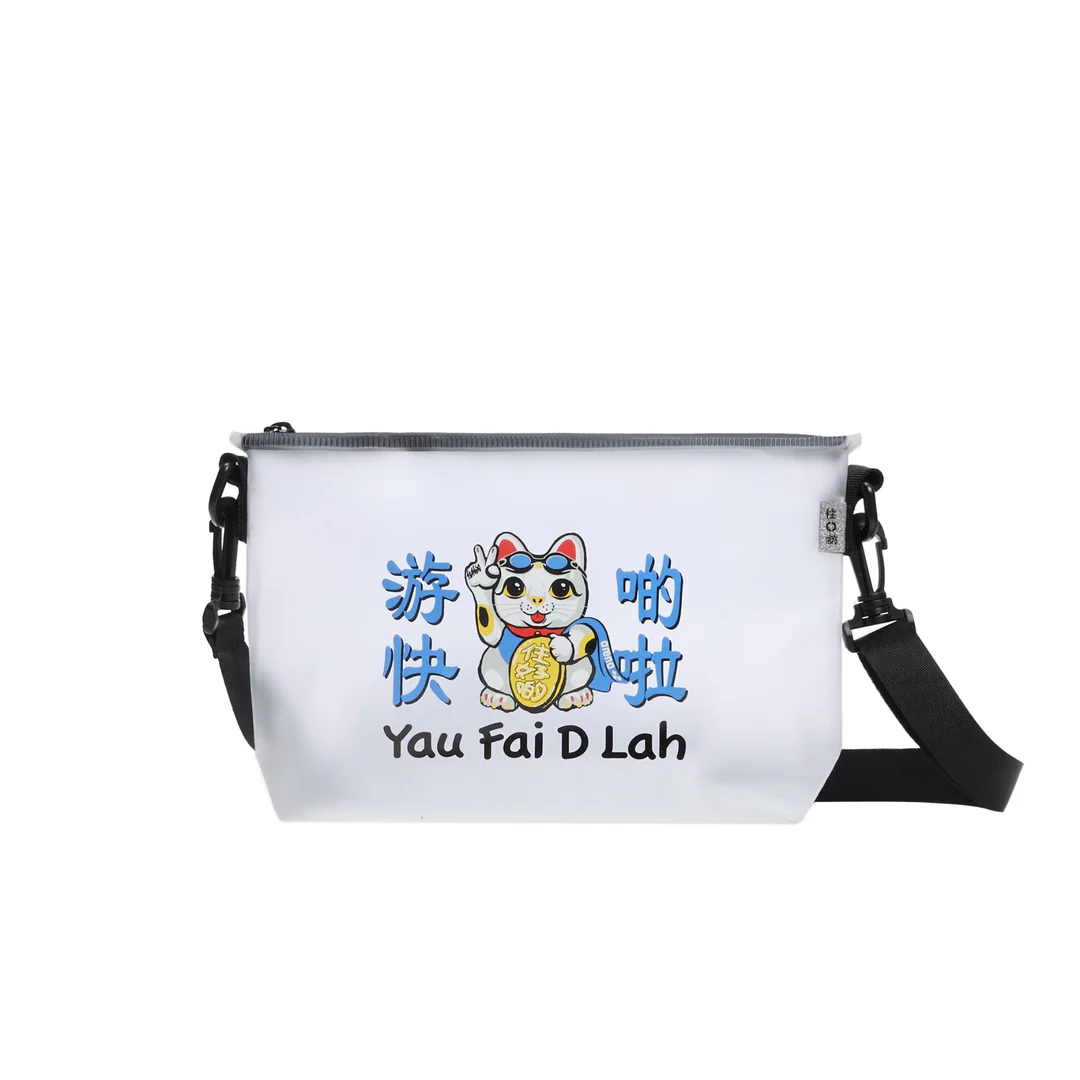 2601 U GOD LUCKY CAT WATER HAND POUCH WITH STRING