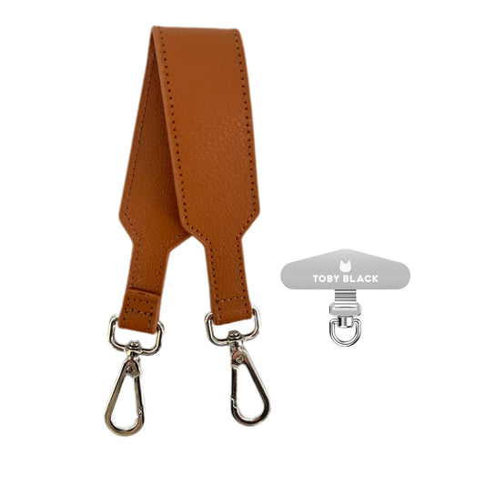 25903 Brown Leather Bag Strap/Wrist Strap with Pho