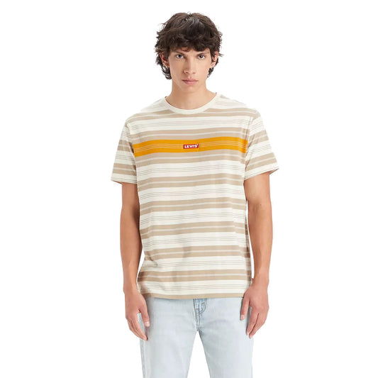 SS RELAXED BABY TAB T RAY STRIPE OATMEAL