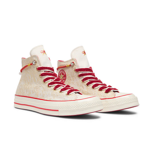 CHUCK 70 HI EGRET/ENAMEL RED/LIGHT GOLD