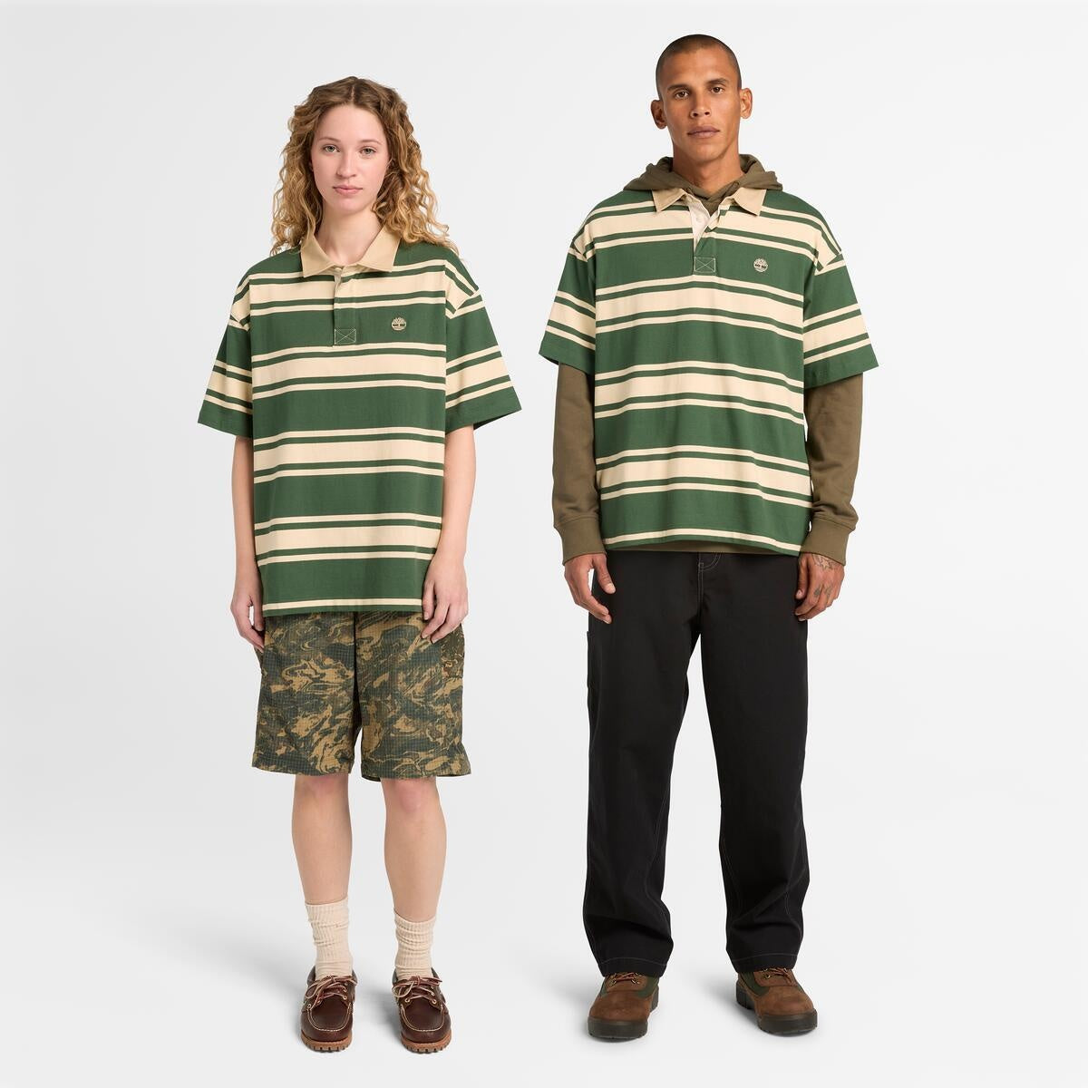 AF SS Striped Rugby Polo PINEN,FQ