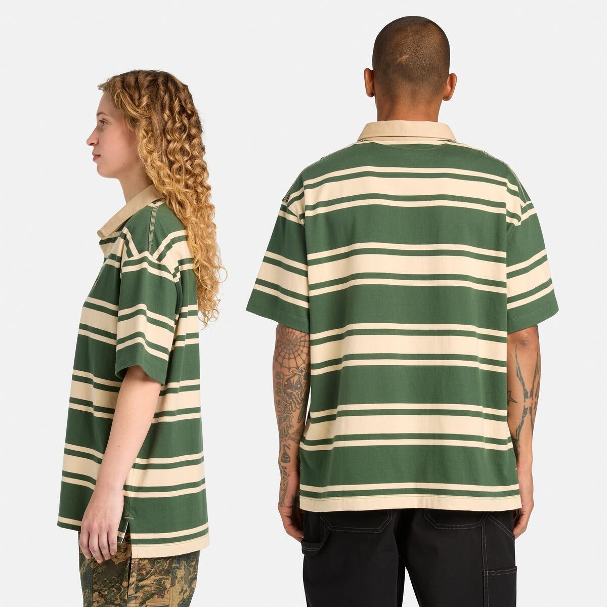 AF SS Striped Rugby Polo PINEN,FQ