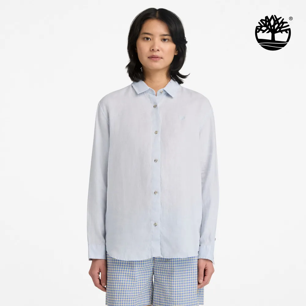 Linen Long-Sleeve Shirt GRAY D,FQ