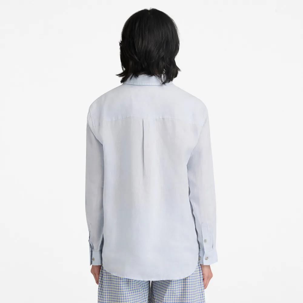Linen Long-Sleeve Shirt GRAY D,FQ