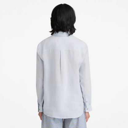 Linen Long-Sleeve Shirt GRAY D,FQ