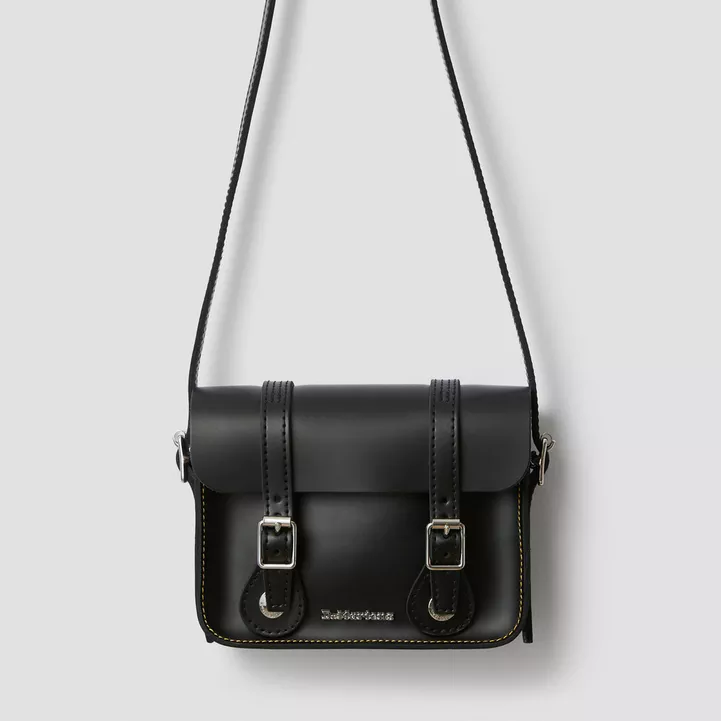 BLACK KIEV 7 LEATHER SATCHEL