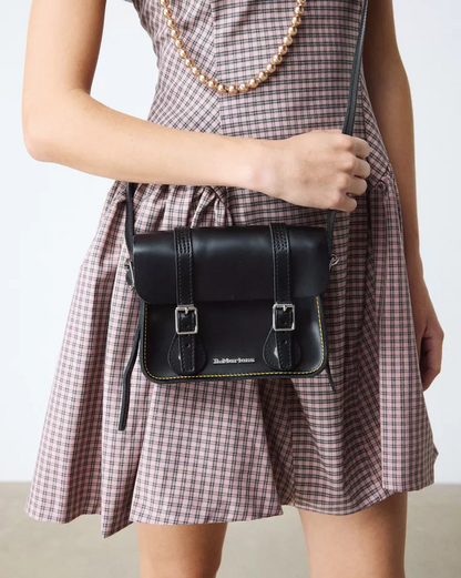 BLACK KIEV 7 LEATHER SATCHEL