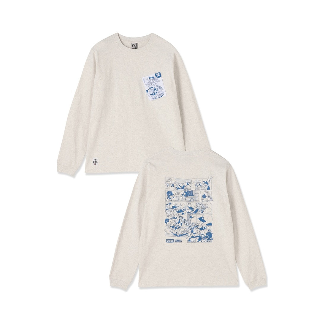 CHUMS COMICS POCKET BRUSHED L/S T-SHIRT M