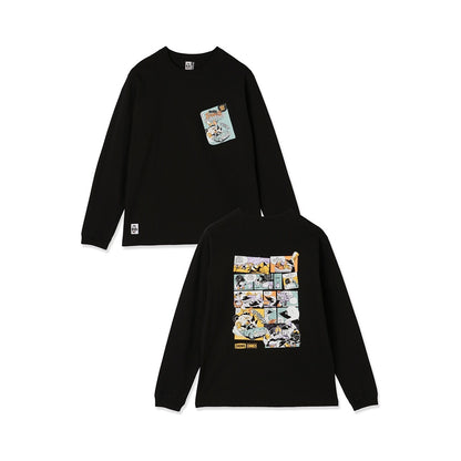 CHUMS COMICS POCKET BRUSHED L/S T-SHIRT M