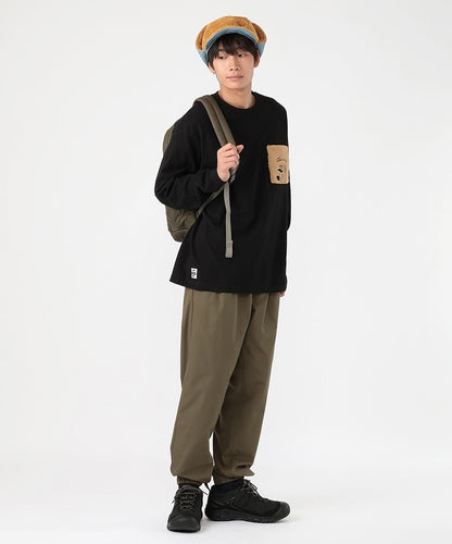 FLUFFY POCKET BRUSHED L/S T-SHIRT MS