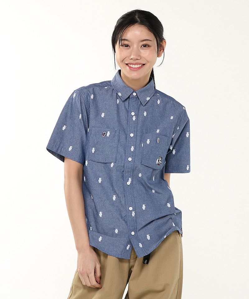CHUMS YARN-DYED CHAMBRAY S/S SHIRTS