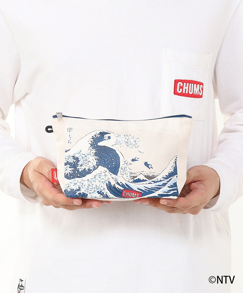 CHUMS x 葛飾北齋 浪裏 CANVAS POUCH
