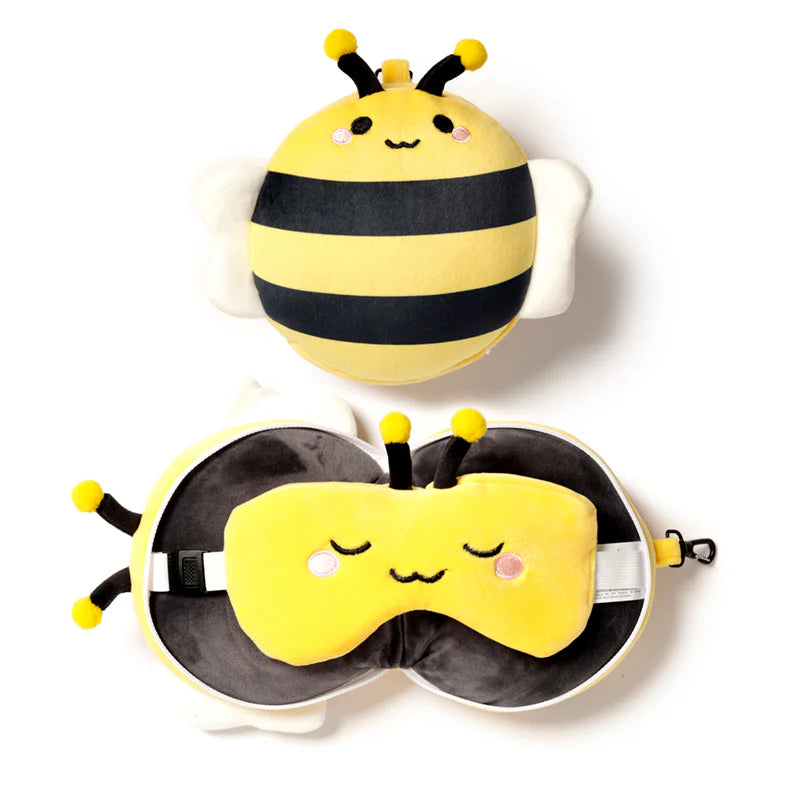 Kids Travel Pillow & Eye Mask - Bee