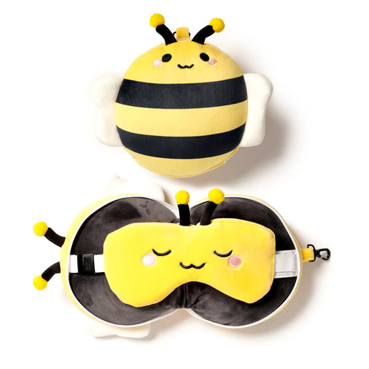 Kids Travel Pillow & Eye Mask - Bee