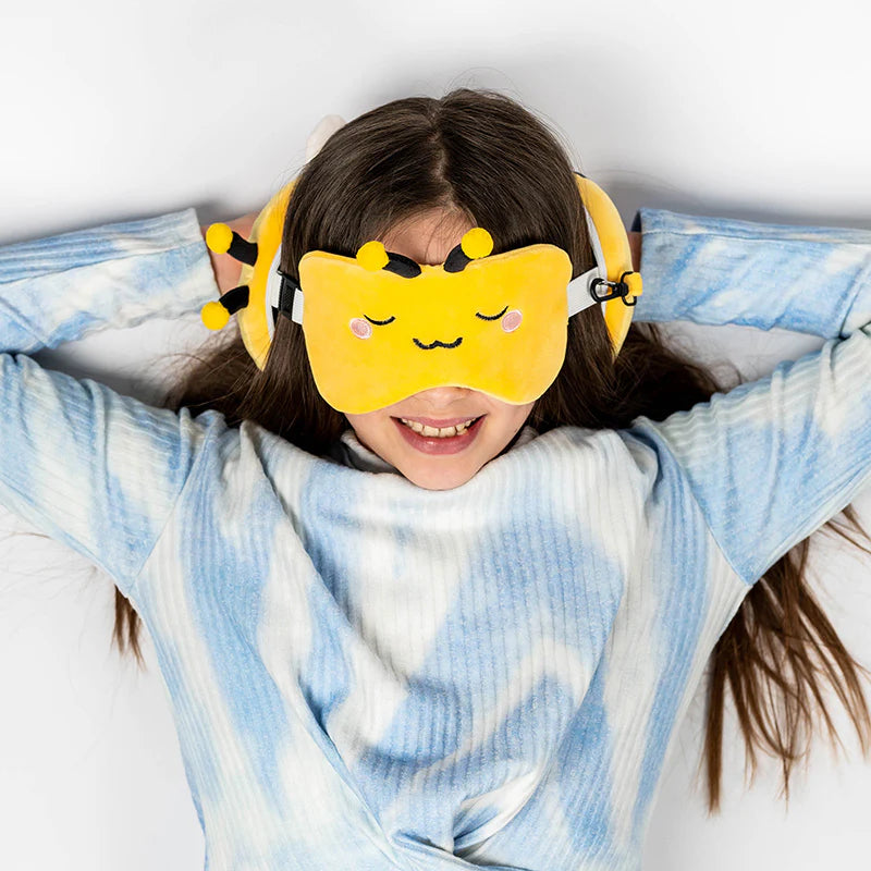 Kids Travel Pillow & Eye Mask - Bee
