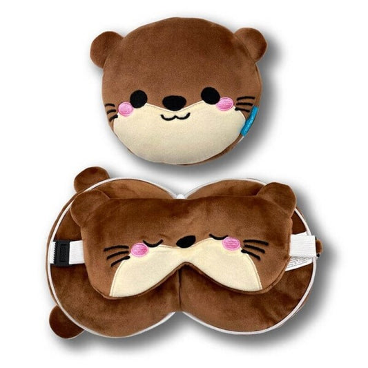 Kids Travel Pillow & Eye Mask - Otter
