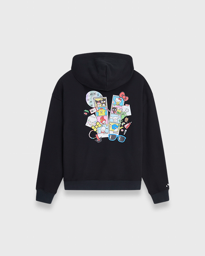HELLO KITTY FULL ZIP HOODIE BLACK