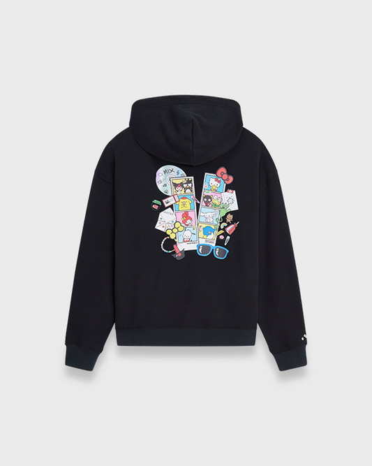 HELLO KITTY FULL ZIP HOODIE BLACK