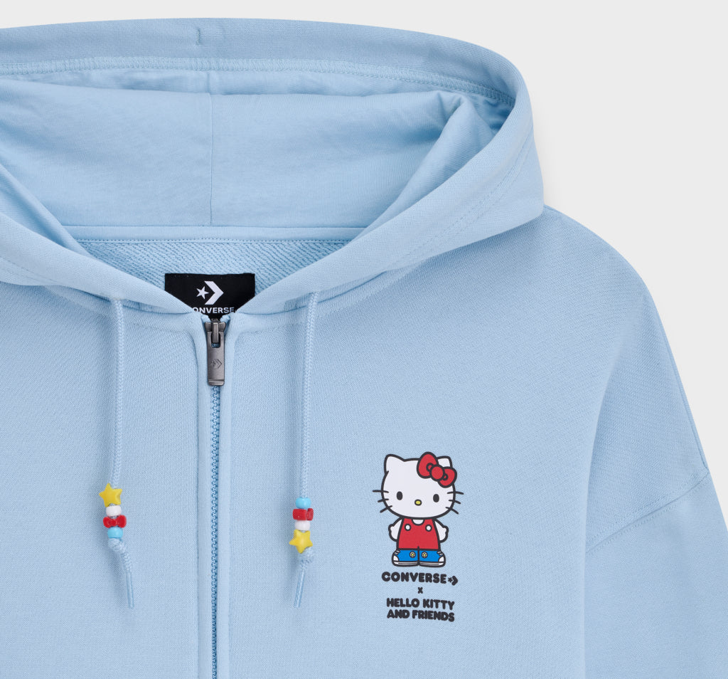 HELLO KITTY FULL ZIP HOODIE CLEAR SKY