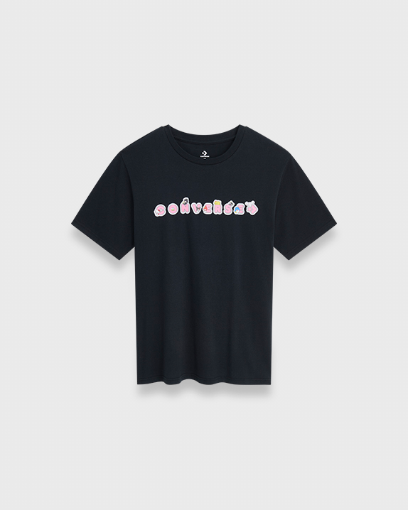 HELLO KITTY STICKER TEE BLACK