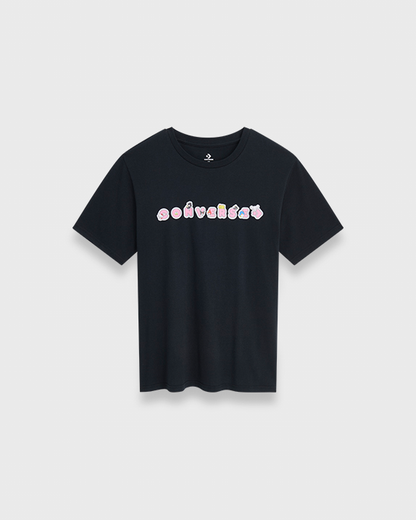 HELLO KITTY STICKER TEE BLACK