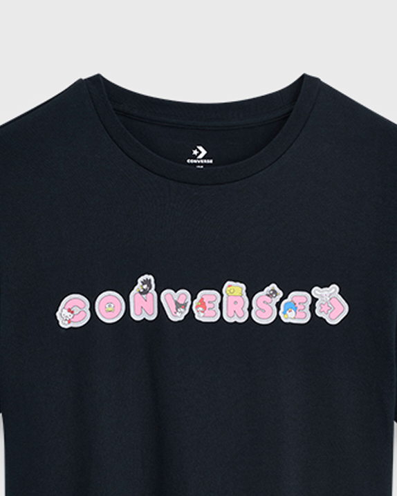 HELLO KITTY STICKER TEE BLACK