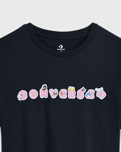 HELLO KITTY STICKER TEE BLACK