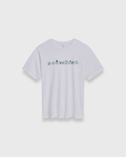 HELLO KITTY STICKER TEE WHITE