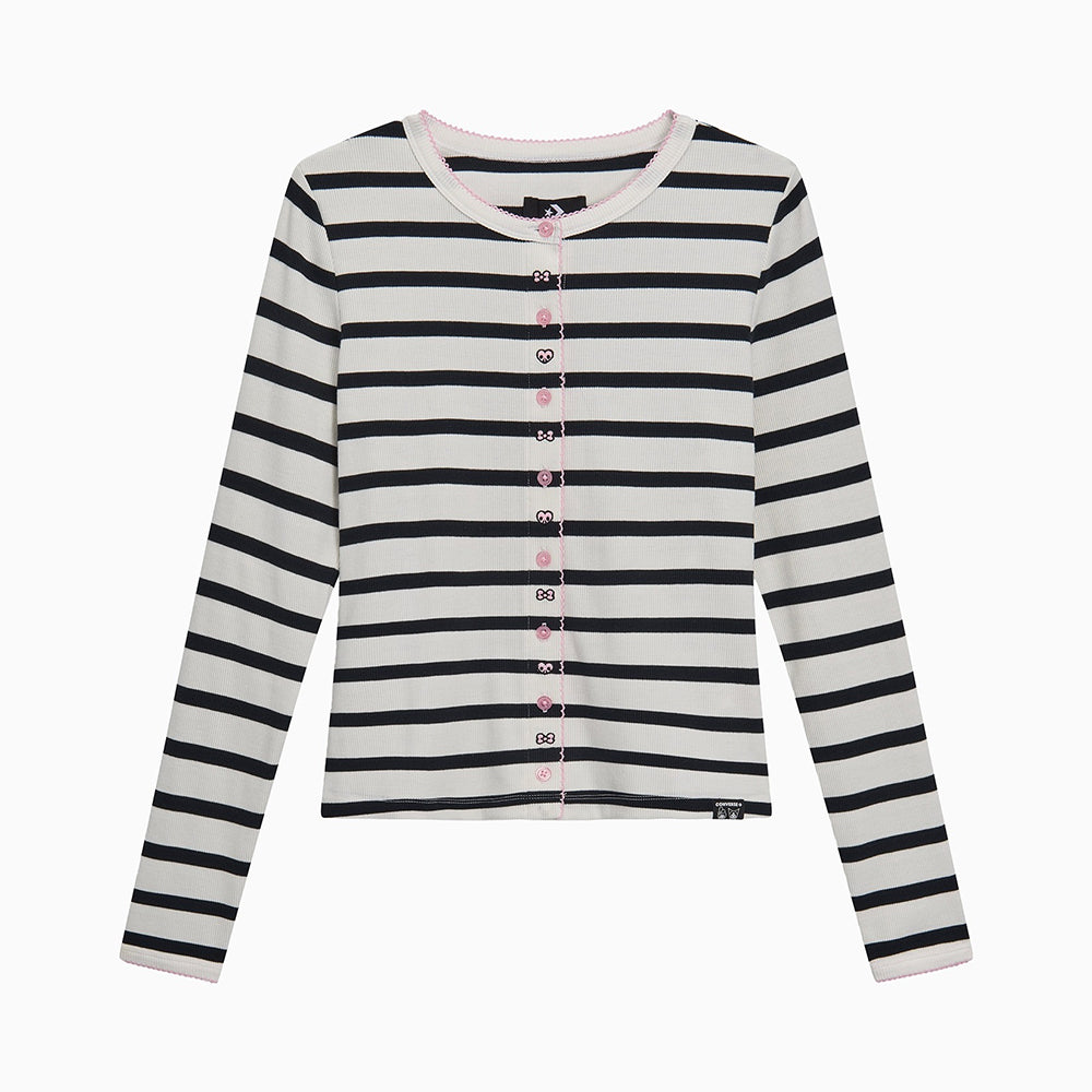 HELLO KITTY CARDIGAN BLACK/EGRET