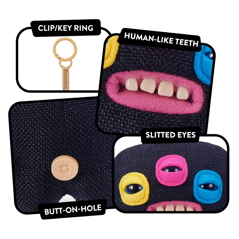 FUGGLER KEY RING S6-ANNOYED ALIEN(BLACK)