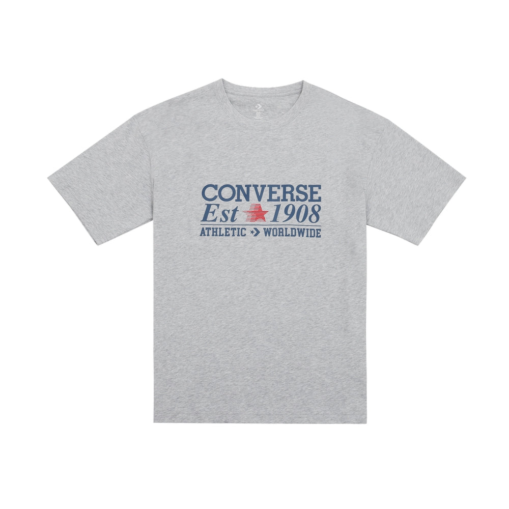 PEACHED COTTON JERSEY TEE GREY MELANGE