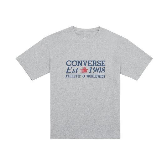 PEACHED COTTON JERSEY TEE GREY MELANGE