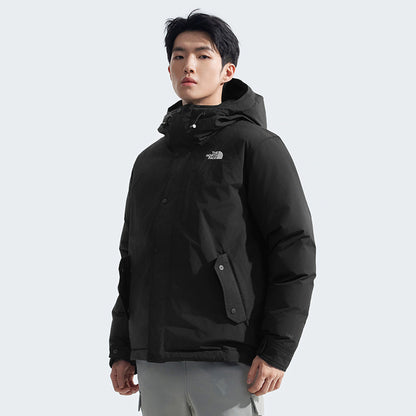 Men's Black DWR Waterproof Warm Hooded Down Jacket