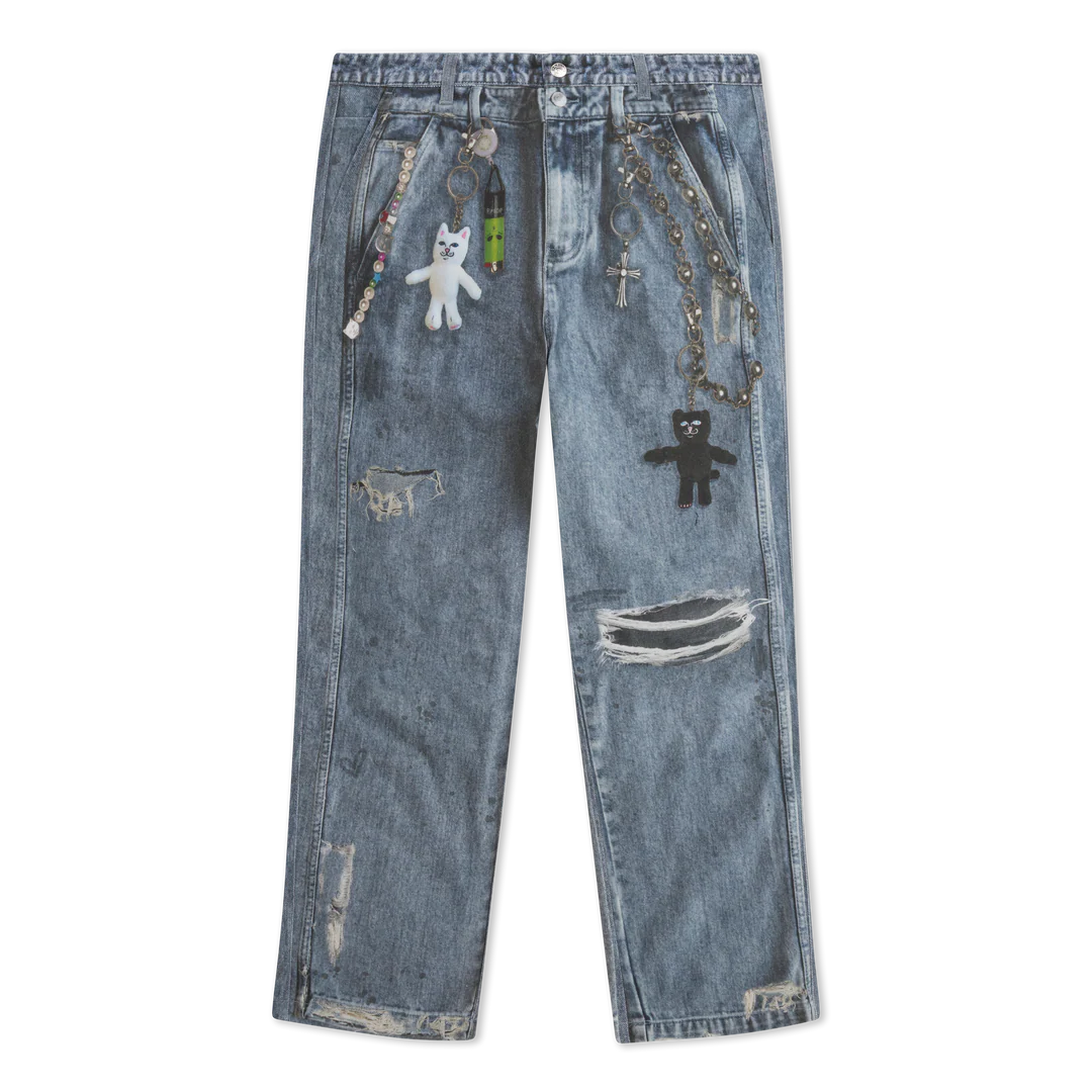 REAL PANTS WIDE LEG DENIM PANTS