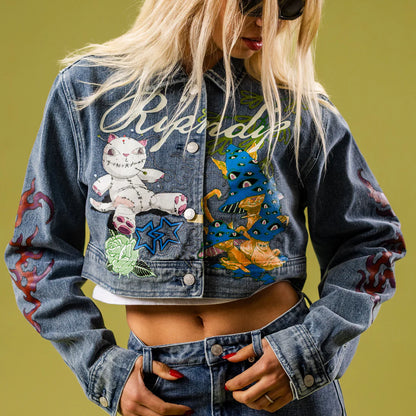 TRAVIS CROPPED DENIM JACKET