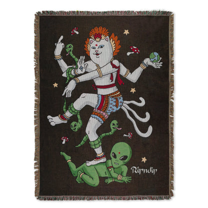 ALIEN WHISPERER WOVEN BLANKET (BLACK)